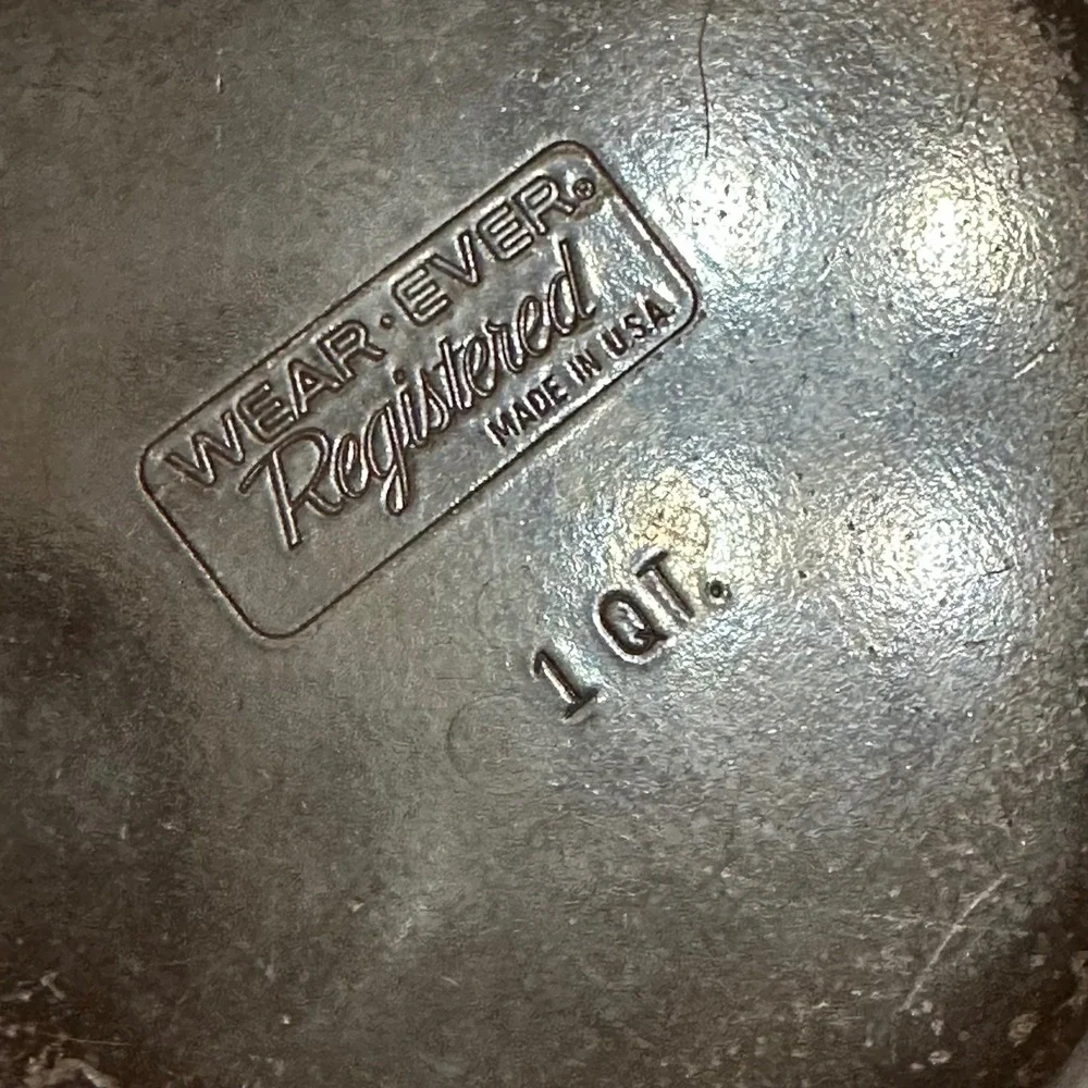 Vintage Wear Ever‎ Registered 1 Quart Saucepan Pot & Lid Mid Century Modern MCM